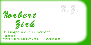 norbert zirk business card